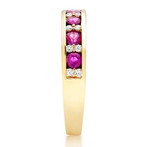 Ruby and Cubic Zirconia Wedding Ring In 1.50 Carat Total Weight.