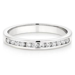 Round Channel Setting Wedding Ring In 3.00 Carat Total Weight.