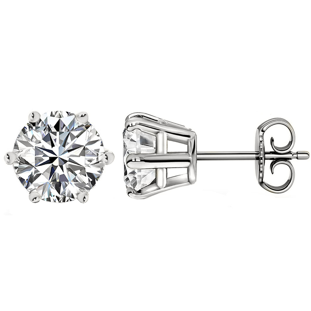 14 KARAT WHITE GOLD 6-PRONG ROUND 1.50 C.T.W