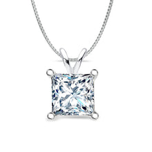 18 KARAT WHITE GOLD PRINCESS PENDANT WITH BOX CHAIN. BUILD YOUR OWN PENDANT.