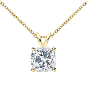 14 KARAT YELLOW GOLD CUSHION PENDANT WITH ROLO CHAIN. BUILD YOUR OWN PENDANT.