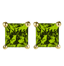 14 KARAT YELLOW GOLD PERIDOT PRINCESS. Choose From 0.25 CTW To 10.00 CTW