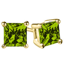 14 KARAT YELLOW GOLD PERIDOT PRINCESS. Choose From 0.25 CTW To 10.00 CTW