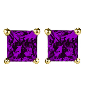 14 KARAT YELLOW GOLD AMETHYST PRINCESS. Choose From 0.25 CTW To 10.00 CTW