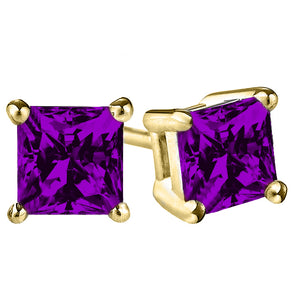 14 KARAT YELLOW GOLD AMETHYST PRINCESS. Choose From 0.25 CTW To 10.00 CTW