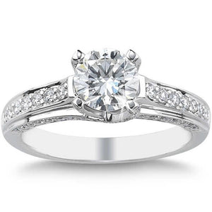 Classic Wedding Engagement Ring - Choose 14k, 18k or Platinum