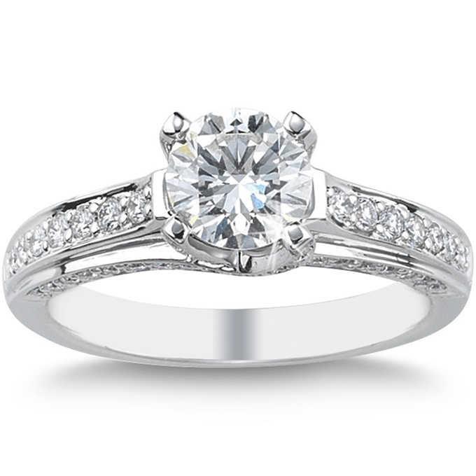 Classic Wedding Engagement Ring - Choose 14k, 18k or Platinum