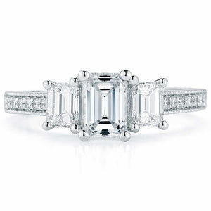 Classic Wedding Engagement Ring - Choose 14k, 18k or Platinum