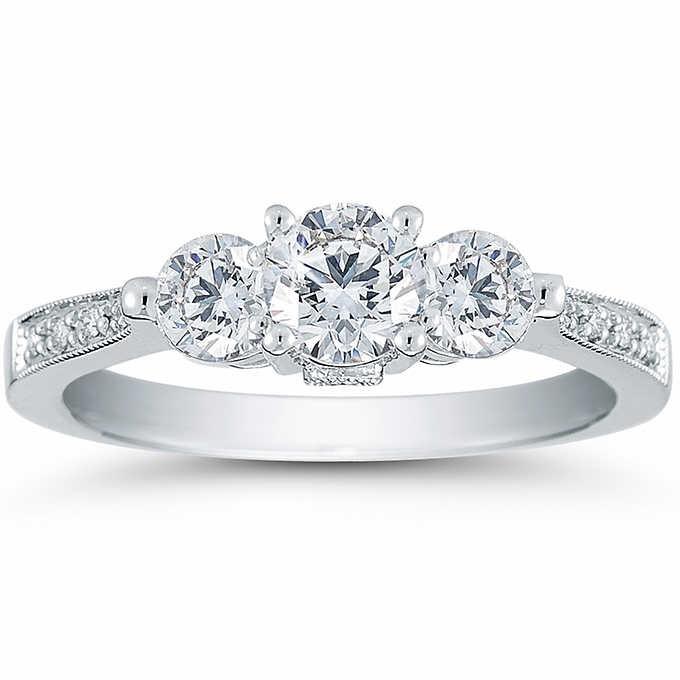 Classic Wedding Engagement Ring - Choose 14k, 18k or Platinum