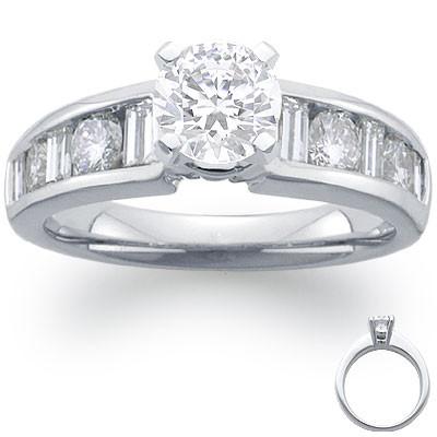 Classic Wedding Engagement Ring - Choose 14k, 18k or Platinum