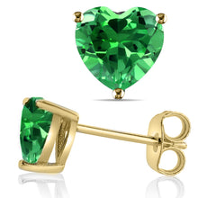 14 KARAT YELLOW GOLD EMERALD HEART. Choose From 0.25 CTW To 10.00 CTW
