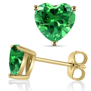 14 KARAT YELLOW GOLD EMERALD HEART. Choose From 0.25 CTW To 10.00 CTW