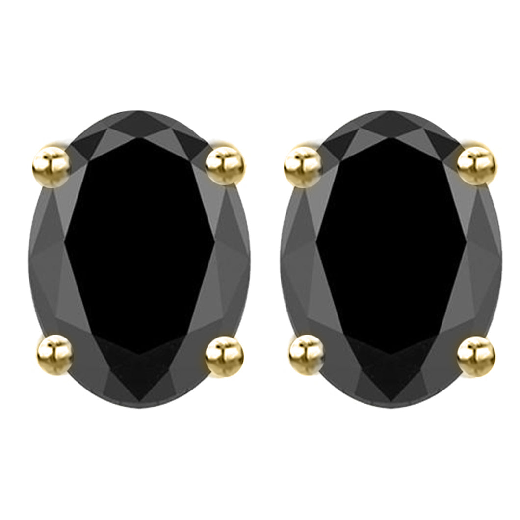 14 KARAT YELLOW GOLD BLACK OVAL. Choose From 0.25 CTW To 10.00 CTW