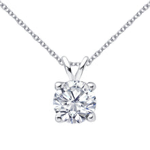 14 KARAT WHITE GOLD 4-PRONG ROUND PENDANT WITH ROLO CHAIN. BUILD YOUR OWN PENDANT.