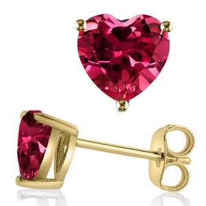 14 KARAT YELLOW GOLD RUBY HEART. Choose From 0.25 CTW To 10.00 CTW